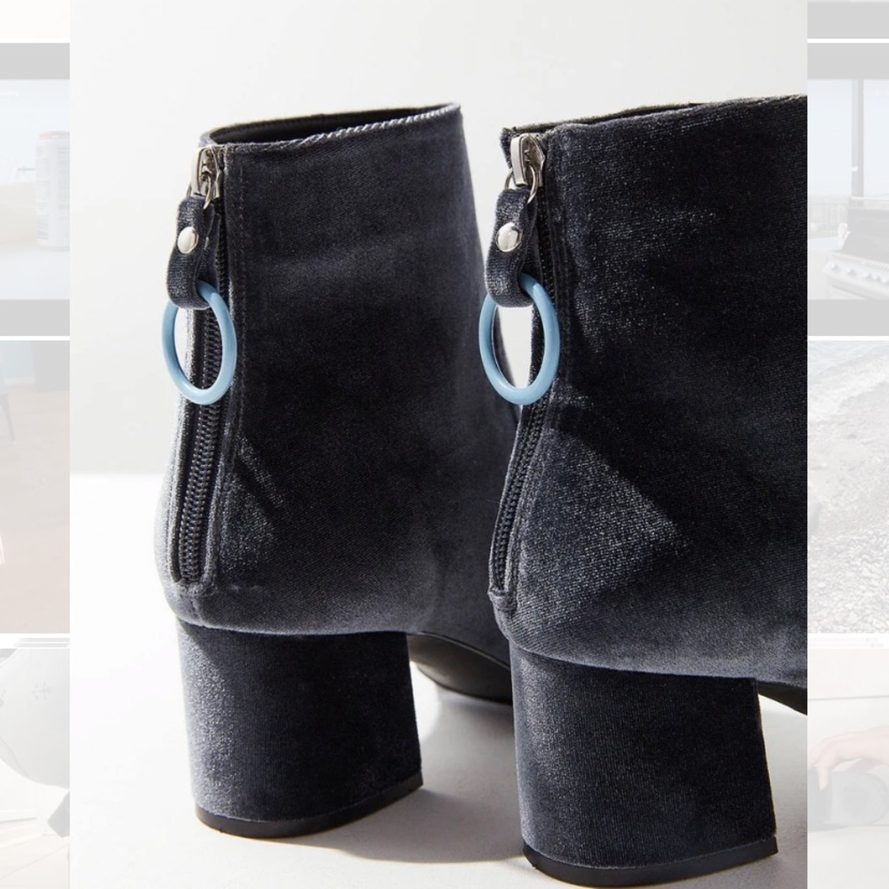 Urban Outfitters Harlow O-Ring Velvet Boots